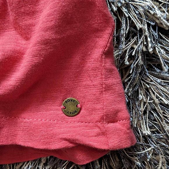 Roxy Havasu Slub Pink Cotton Jersey Peplum Cami Top Size Large - Picture 4 of 5